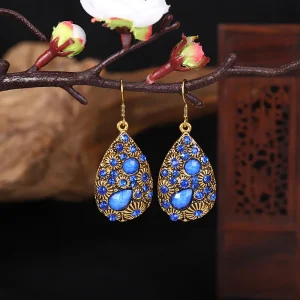 Vintage Water Drop Dangle Earrings