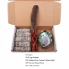 Sage Smudging Kit with Abalone Shell, Feather, and Wooden Stand